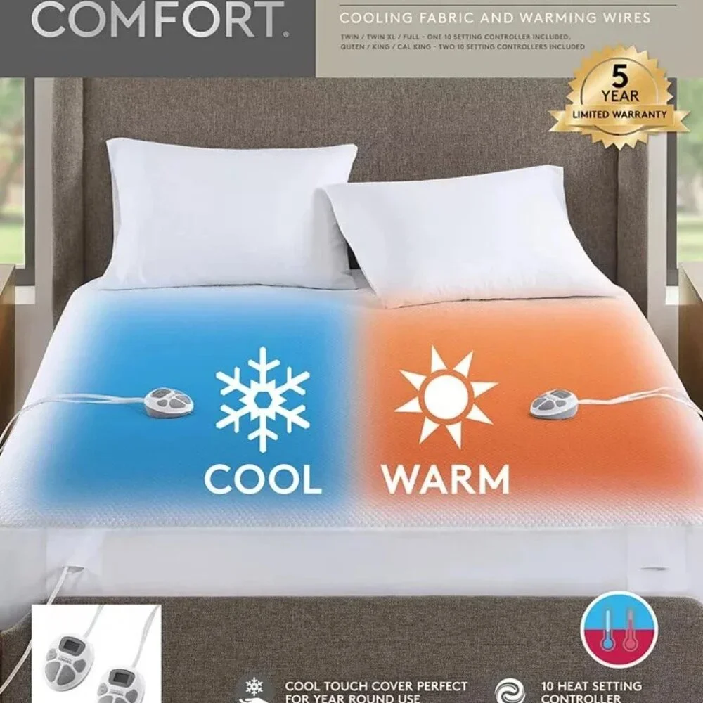 New Premier Comfort Cool Touch Heated Mattress Pad, Queen